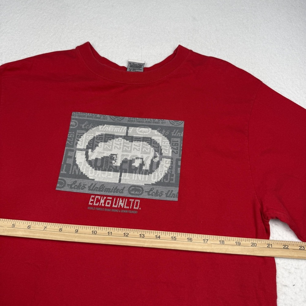 Y2K Ecko Unltd Shirt Mens Medium Red Rhino Logo Graphic T-Shirt Tee Streetwear - Picture 5 of 7